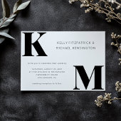 Vet Monogram Initialen Modern Minimal Wedding Kaart