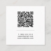 Vet monogram linnen of code professioneel vierkante visitekaartje (Achterkant)