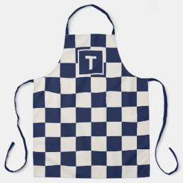 Vet Monogram Marine Cream Geruit Patroon Schort