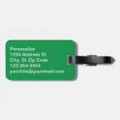 Vet monogram met groene strepen bagagelabel (Achterkant horizontaal)