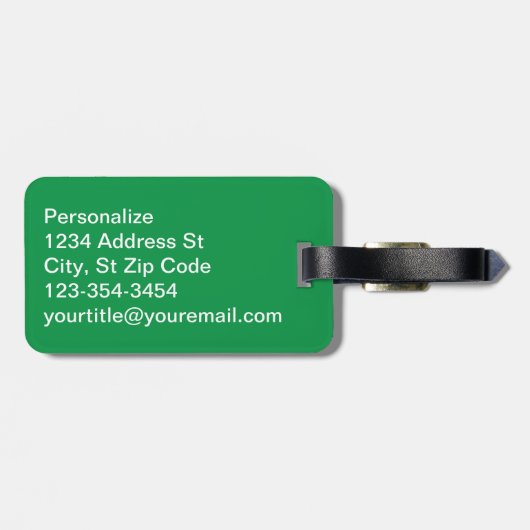 Vet monogram met groene strepen bagagelabel (Achterkant horizontaal)