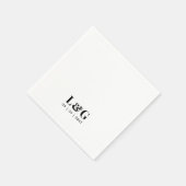 Vet Monogram Minimale Zwart-wit bruiloft Servet (Hoek)