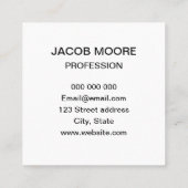 Vet monogram minimalistisch geel visitekaartje (Achterkant)