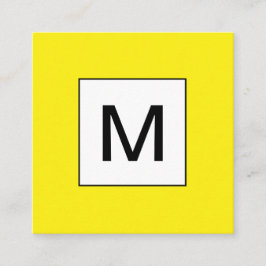 Vet monogram minimalistisch geel visitekaartje