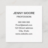 Vet monogram minimalistisch modern roze visitekaar vierkante visitekaartje (Achterkant)