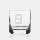 Vet Monogram Naam Aangepaste kleur Whisky Glas (Achterkant)