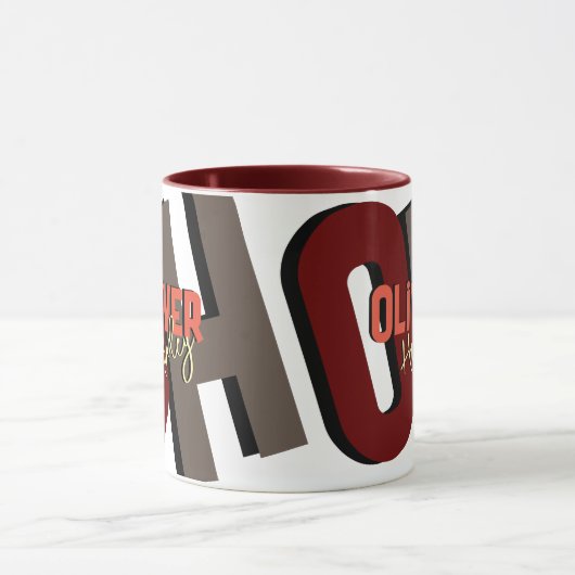 Vet Monogram Naam met Schaduw Mok (Midden)