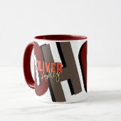 Vet Monogram Naam met Schaduw Mok (Voorkant links)