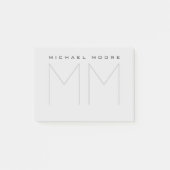 Vet Monogram Naam Modern Minimalist Post-it® Notes (Voorkant)
