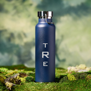 Vet Monogram op blauw Waterfles