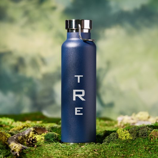Vet Monogram op blauw Waterfles (Buiten)