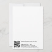 Vet monogram penseelnamen zwarte qr code bruiloft kaart (Achterkant)