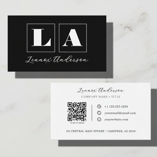 Vet Monogram QR Code Bedrijf Visitekaartje
