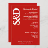 Vet Monogram Rood en Wit Weddenschap Kaart (Voorkant / Achterkant)