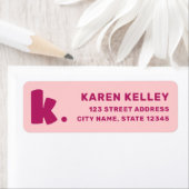 Vet monogram roze bordeaux retouradres etiket (Insitu)