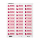 Vet monogram roze bordeaux retouradres etiket (Full Sheet)