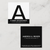 Vet monogram vierkante visitekaartje (Voorkant / Achterkant)