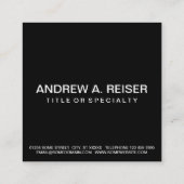 Vet monogram vierkante visitekaartje (Achterkant)