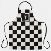 Vet Monogram Zwart Crème Geruit Patroon Schort (Voorkant)