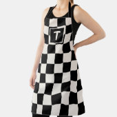 Vet Monogram Zwart Crème Geruit Patroon Schort (Insitu)