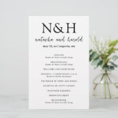 Vet Monogram Zwart en Wit Huwelijksprogramma (Staand voorkant)