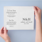 Vet Monogram Zwart en Wit Huwelijksprogramma (Hand)
