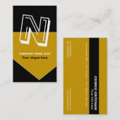 Vet monogram zwart gouden visitekaartjes (Voorkant / Achterkant)