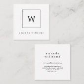 Vet Monogram zwart-wit professionele Vierkante Visitekaartje (Voorkant / Achterkant)