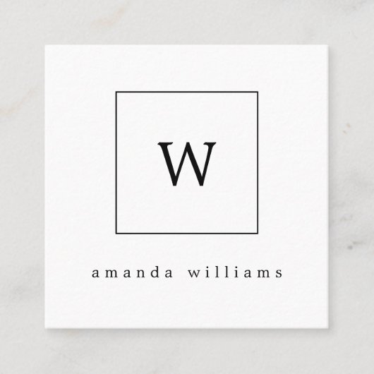 Vet Monogram zwart-wit professionele Vierkante Visitekaartje (Voorkant)