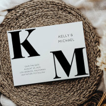 Vet Monogram Zwarte Initialen Moderne bruiloft