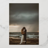 Vet Monogram Zwarte Initialen Moderne Foto Huwelij Folie Uitnodiging (Achterkant)