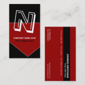 Vet monogram zwarte rode visitekaartjes (Voorkant / Achterkant)