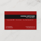 Vet monogram zwarte rode visitekaartjes (Achterkant)