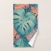 Vet Monstera Patroon Tropisch Blad Zomer Lente Bad Handdoek (Handdoek)