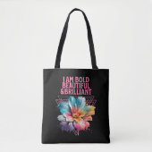 Vet Mooi Briljant Inspirerend Vrouw Quote Tote Bag (Voorkant)