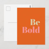 Vet Motivatie Gezegde in roze en Oranje Briefkaart (Voorkant / Achterkant)