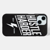 Vet Motivatie Hustle Harder Black Case-Mate iPhone Case (Achterkant (horizontaal))