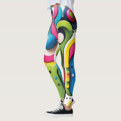 Vet Multicolor Abstracte Vrouwen Leggings (Links)