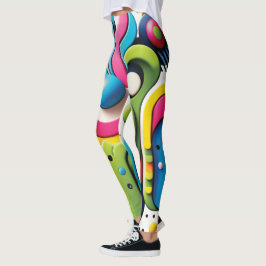 Vet Multicolor Abstracte Vrouwen Leggings
