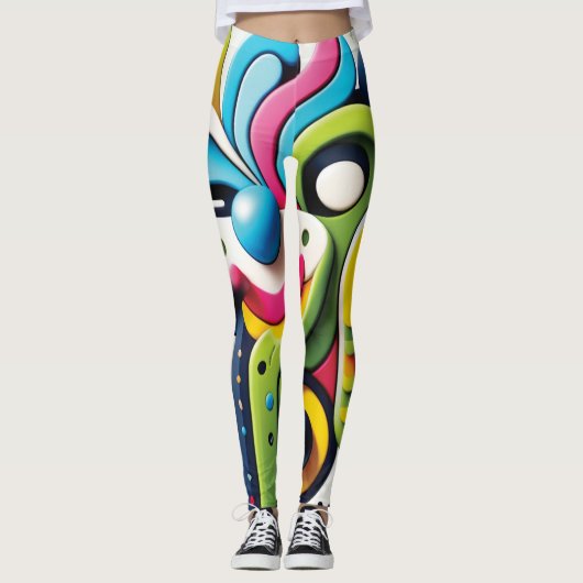 Vet Multicolor Abstracte Vrouwen Leggings (Voorkant)