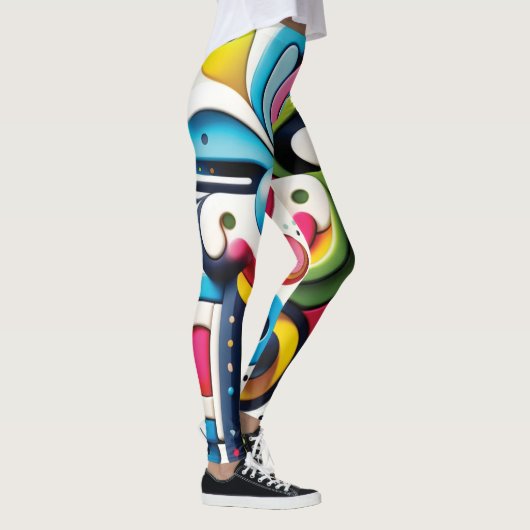 Vet Multicolor Abstracte Vrouwen Leggings (Rechts)