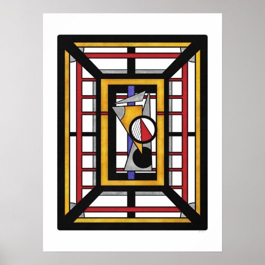 Vet Multicolor Deco Geometrische Abstractie Poster (Voorkant)