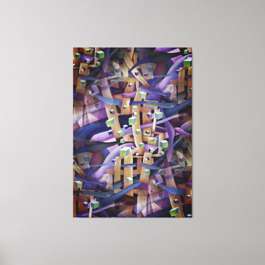 Vet Multicolored flamboyant Abstract Canvas Afdruk (Voorkant)