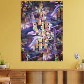Vet Multicolored flamboyant Abstract Canvas Afdruk (Insitu (Woonkamer))