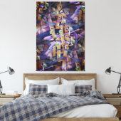 Vet Multicolored flamboyant Abstract Canvas Afdruk (Insitu (Slaapkamer))