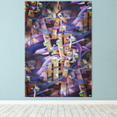 Vet Multicolored flamboyant Abstract Canvas Afdruk (Insitu (Houten vloer))