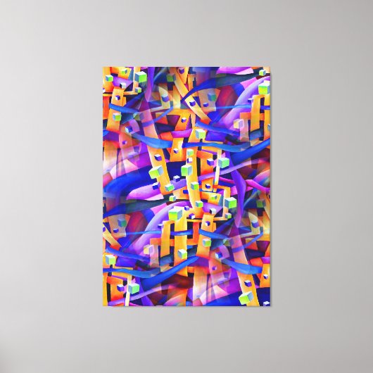 Vet Multicolored flamboyant Abstract Canvas Afdruk (Voorkant)