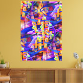 Vet Multicolored flamboyant Abstract Canvas Afdruk (Insitu (Woonkamer))