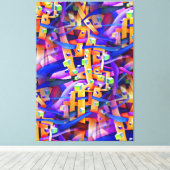 Vet Multicolored flamboyant Abstract Canvas Afdruk (Insitu (Houten vloer))