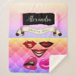 Vet Multicolored Moderne Retro Pop Collage Sherpa Deken